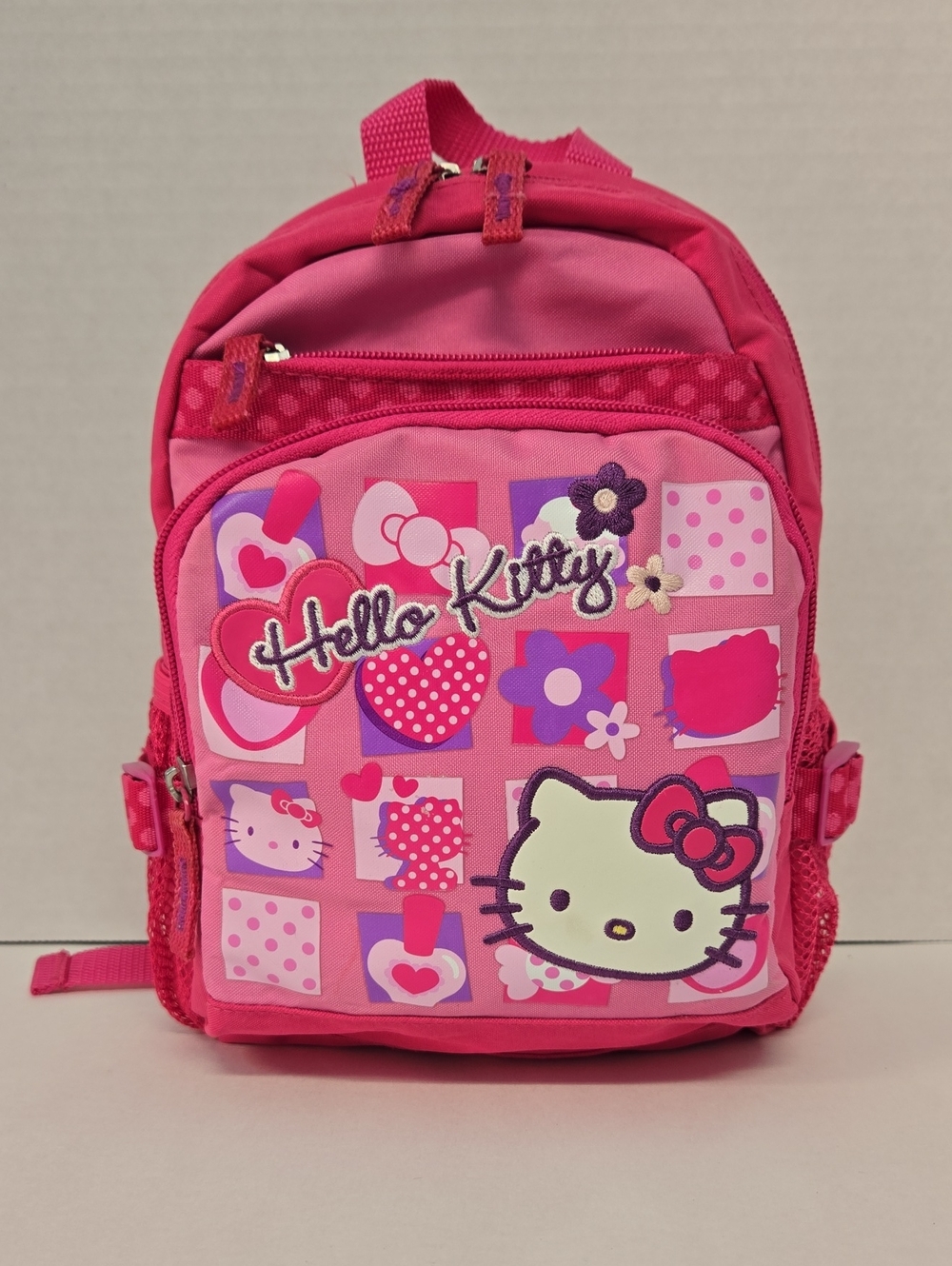 Sanrio 2010 Hello Kitty Pink & Purple Girls Mini Backpack EUC 6.5"x9"x3"